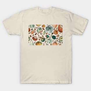 Watercolor Squash Pattern for Autumn T-Shirt